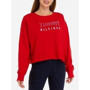 Tommy Hilfiger Sport Red Sweatshirt Logo Pullover Women’s Size Small